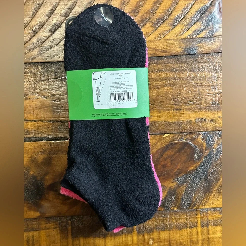 NWT Kate Spade Low Cut Cozies Pink Leopard Fuzzy Socks OS